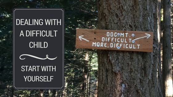 Dealing with a difficult child - trail marker - difficult or more difficuly